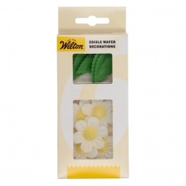 Flores y Hojas Comestibles de Oblea Blancas 11 ud - Wilton