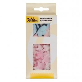Flores y Mariposas Comestibles de Oblea Colores Pastel 30 ud - Wilton