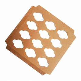 Inserts para 12 Cupcakes de Cartón color Kraft