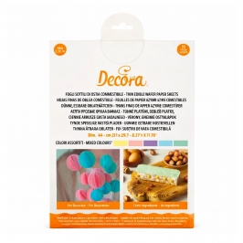Láminas Papel de Oblea Comestibles Finas de Colores 10 ud