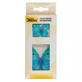 Mariposas Comestibles de Oblea Azules Ombre 8 ud - Wilton