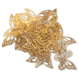Mariposas Metalizadas de Oblea Oro 22 ud - Crystal Candy