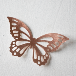 Mariposas Metalizadas de Oblea Oro Rosado 22 ud - Crystal Candy