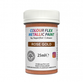 Pintura Metalizada Comestible Oro Rosado 25 ml - Sugarflair