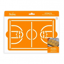 Plantilla Decorativa para Tarta Campo de Baloncesto – Decora