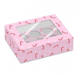 Set 2 Cajas Para 6 Cupcakes Simply Making - Bastones De Caramelo