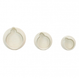 Set Cortadores con Expulsor Bolas Árbol de Navidad 3 ud