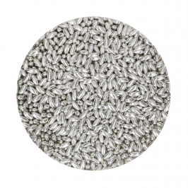 Sprinkles Granos de Arroz Plata Metalizado 80 gr - Funcakes