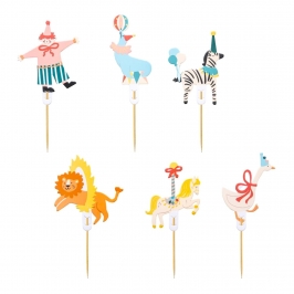 Topper para Cupcakes Circo 6 ud - Partydeco