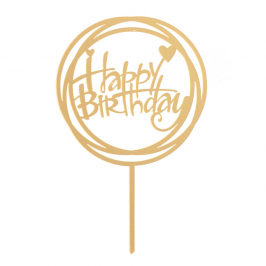 Topper para Tarta - Happy Birthday 15 cm - Dekora