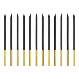 Velas Cumpleaños Negro / Dorado 14 cm - 12 ud