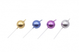 Velas globos de colores metalizados 4 uds - Pastkolor