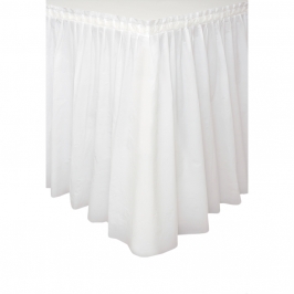 Falda de Plástico para Mesa Blanca