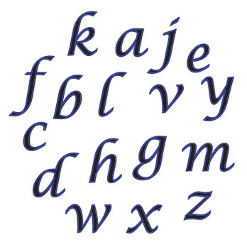 Cortador de Letras Minúsculas cursiva