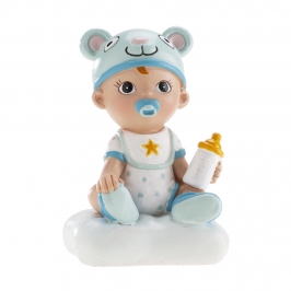 Figura Tarta Bautizo Niño con Biberón 10 cm