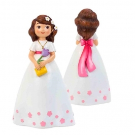 Figura Niña Comunión con Libro 17 cm