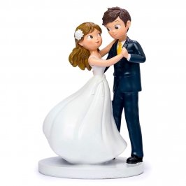 Figura para tarta de boda novio y novia bailando vals