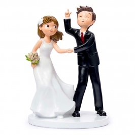 Figura para tarta de boda novio y novia de juerga