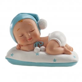 Figura para tarta niño bautizo durmiendo 9cm