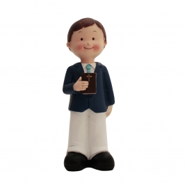 Decoracion Niño con Biblia 15 cm - Modecor