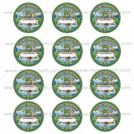 Pegatinas Personalizadas Redondas 6 cm - 5 años Mod niña A - 12 ud