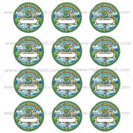 Pegatinas Personalizadas Redondas 6 cm - 5 años Mod niño A - 12 ud