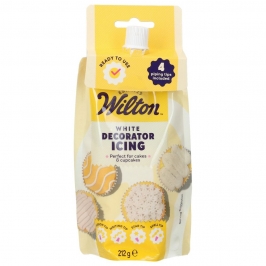 Glaseado Blanco Wilton Decorator Icing 212 g con 4 boquillas
