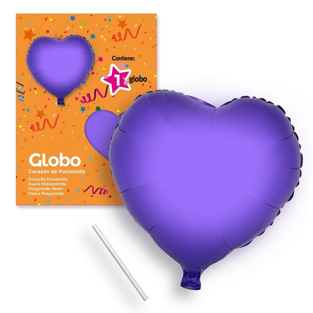 Globo Corazón Lila 44 cm