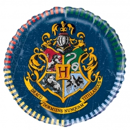 Globo de foil con forma redonda con la imagen del escudo de Howgarts de Harry Potter