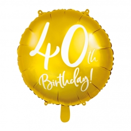 Globo de foil de 40 cumpleaños color Oro de 45 cm