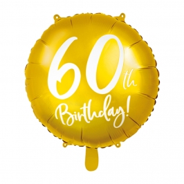 Globo de foil de 60 cumpleaños color Oro de 45 cm