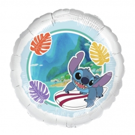 Globo de foil Stitch Surf 45 cm para cumpleaños infantiles