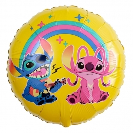 Globo de foil Stitch y Angel 45 cm para cumpleaños