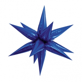 Globo Estrella Azul Metalizada 3D