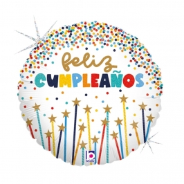 Globo Foil Velas Feliz Cumpleaños 45 cm