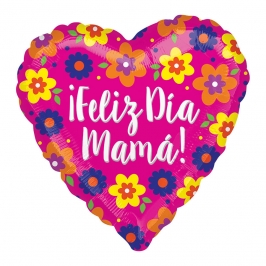 Globo Foil Corazón Felicidades Mamá 71 cm