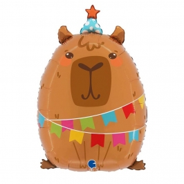 Globo foil fiesta de capibara 56 cm para cumpleaños infantiles