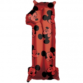 Globo Foil Nº 1 Rojo Mickey 66 cm
