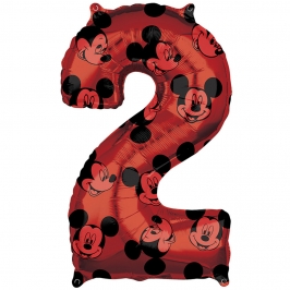 Globo Foil Nº 2 Rojo Mickey 66 cm