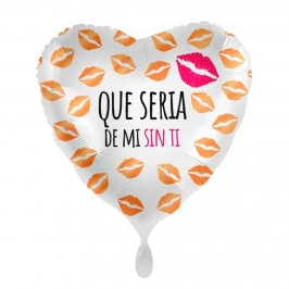 Globo Foil Corazón Que Sería de Mi sin Ti 43 cm