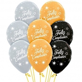 Set de 12 Globos Feliz Cumpleaños 30 cm