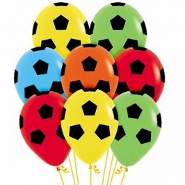 Juego de 12 Globos Fútbol Colores Surtidos