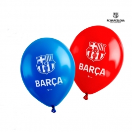 Globos látex azul rojo FC Barcelona 30 cm pack 6 unidades