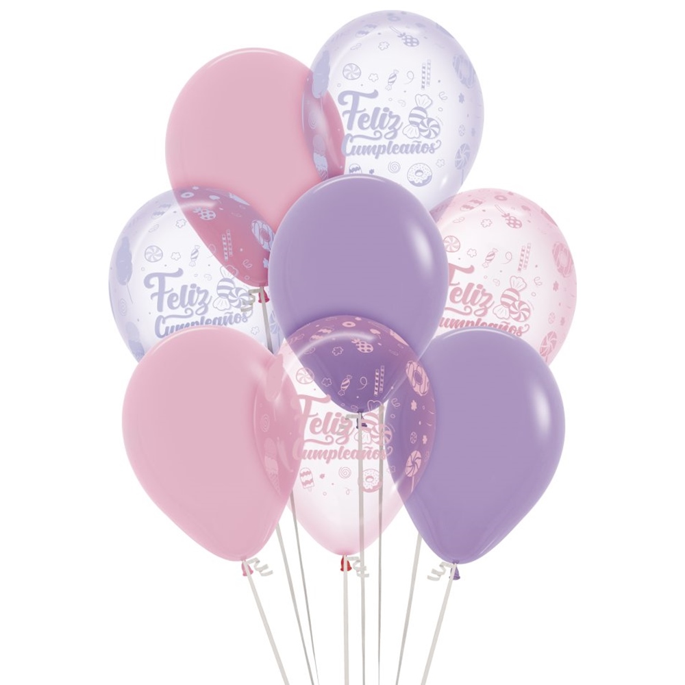 Comprar Platos Feliz cumpleaños globos y confeti (8) por solo 3,45