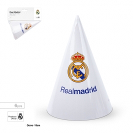 Gorros de Fiesta Real Madrid 15 cm – Pack 6 uds