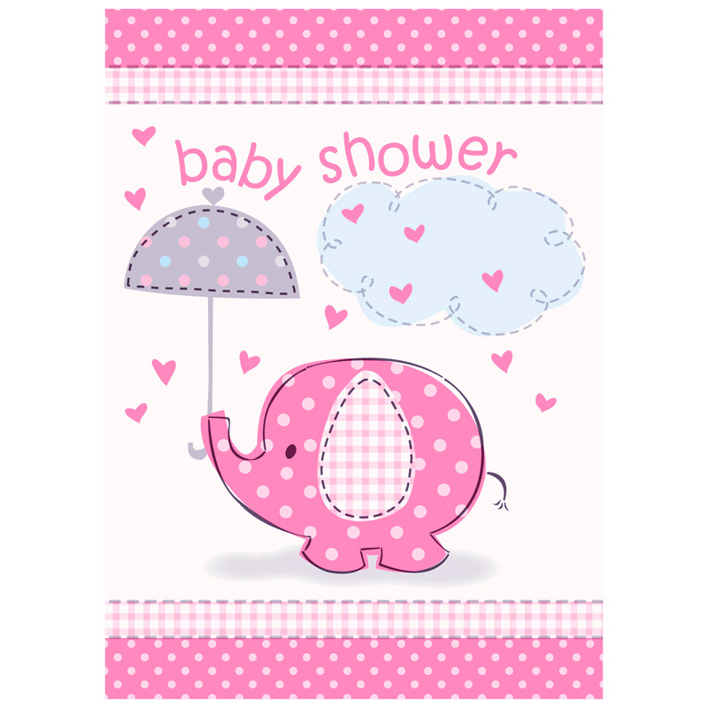 Invitaciones Baby Shower Elefante Rosa
