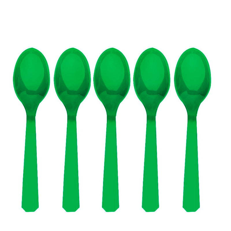 Juego de 10 Cucharas de Plástico Verdes