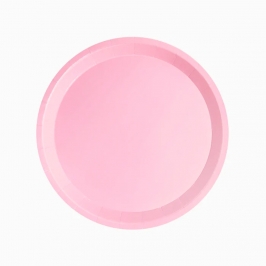 Juego de 10 platos-rosa-claro desechables