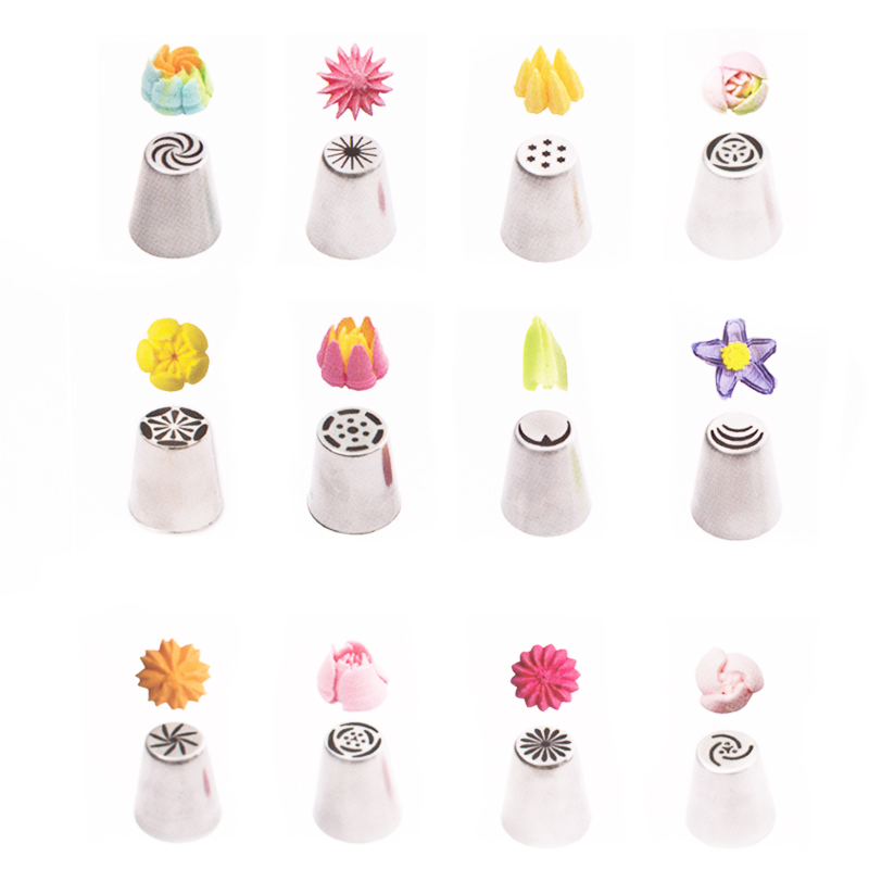 Outtybrave Juego de 12 boquillas decorativas rusos para decoración de cupcakes 