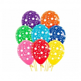 Juego de 12 globos con estrellas de diferentes colores de 30 cm